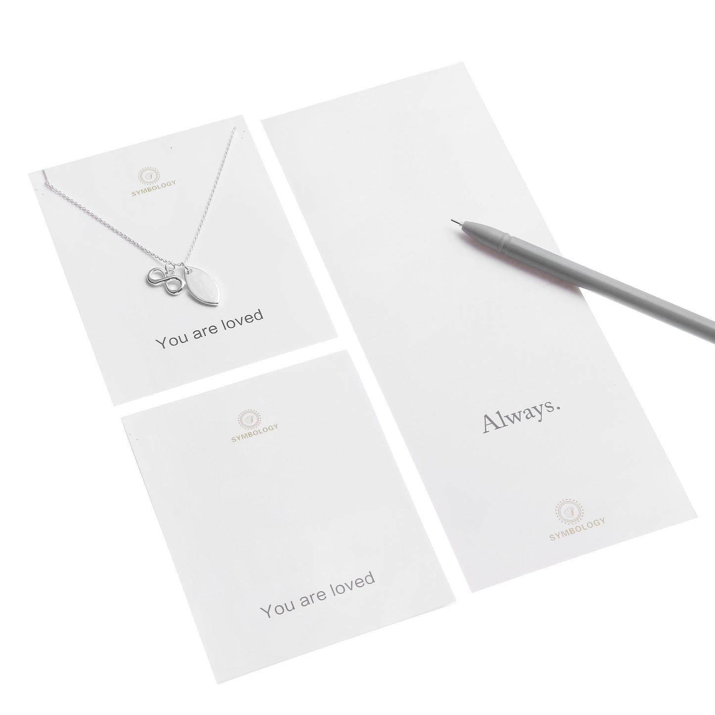 Personalized Sterling Silver Plated Infinity Necklace: Birthstone Initial Pendant