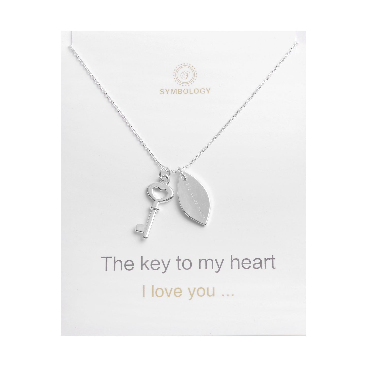 Silver Key Necklace: Personalized Birthstone Initial Charm