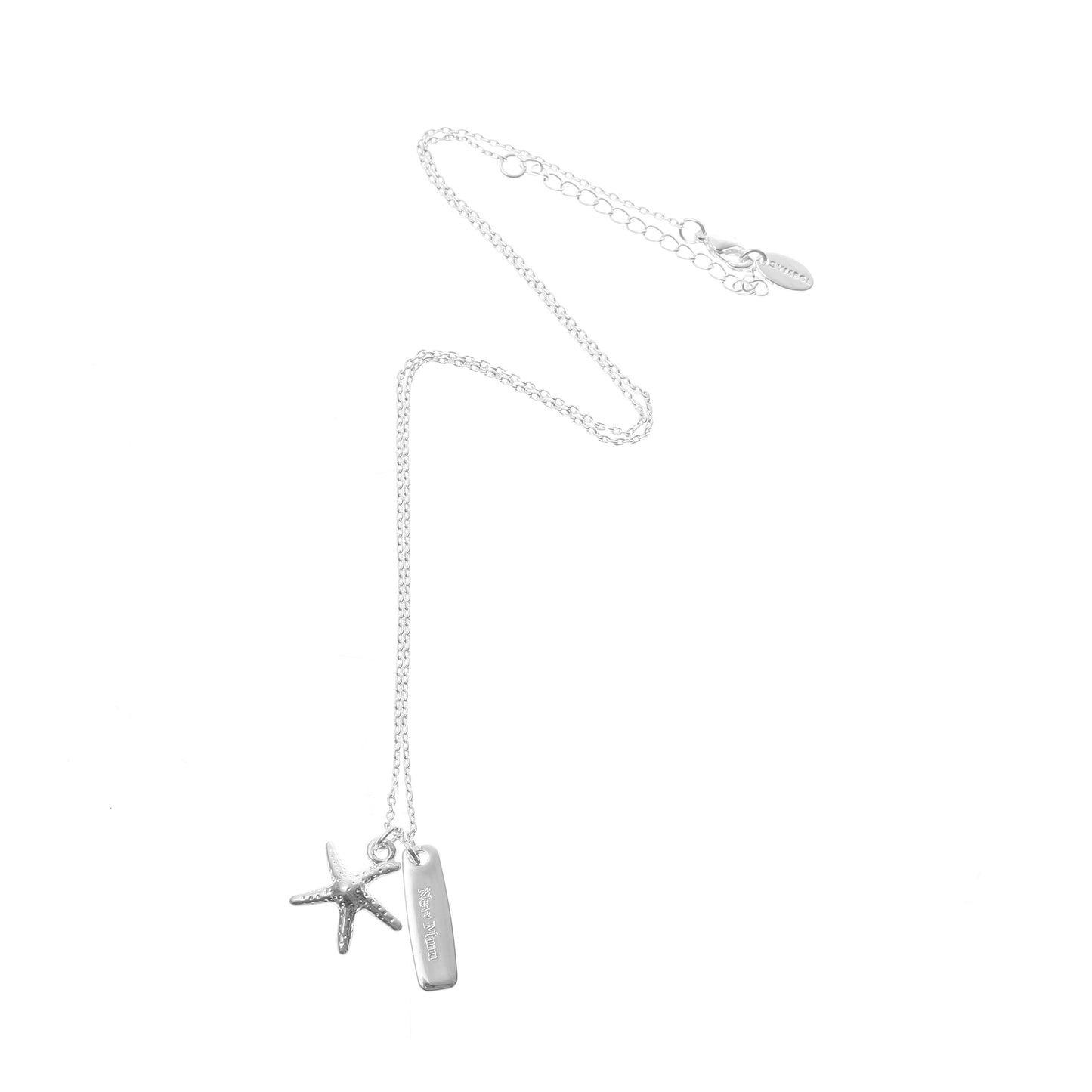 Sterling Silver Starfish Necklace: New Mum Charm, Birthstone Pendant