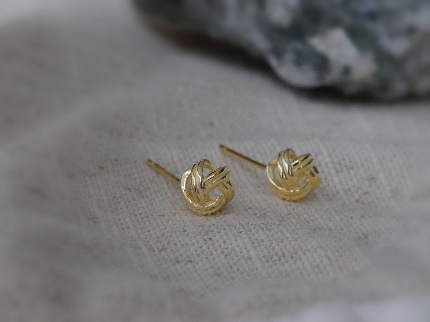 Gold Love Knot Friendship Studs Earring in Sterling Silver / Silver & Gold Tiny Knot Studs / Gift for Best Friend BFF /Everyday Simple Studs