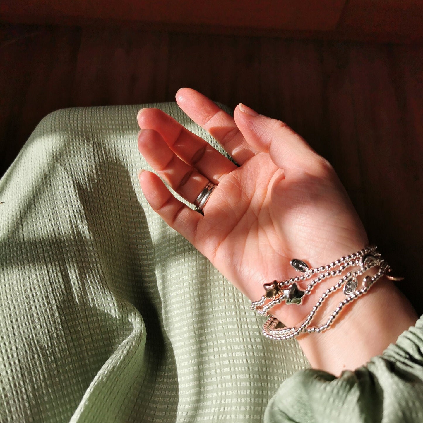 Silver Soul Sister Bracelet, Duo Silver Beads Bracelet with Star Symbol Charm of Symbology Symbol Bracelet, Gift For Sister / Best Friends