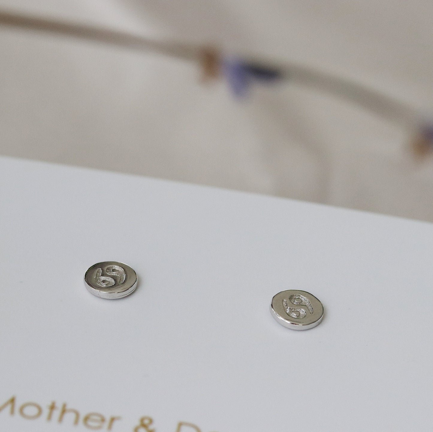 Sterling Silver Zodiac Studs, Dainty Silver Earrings, Star Sign Cancer Earrings, Horoscope Earrings, Gift For Her/Mum/Friend, Christmas gift
