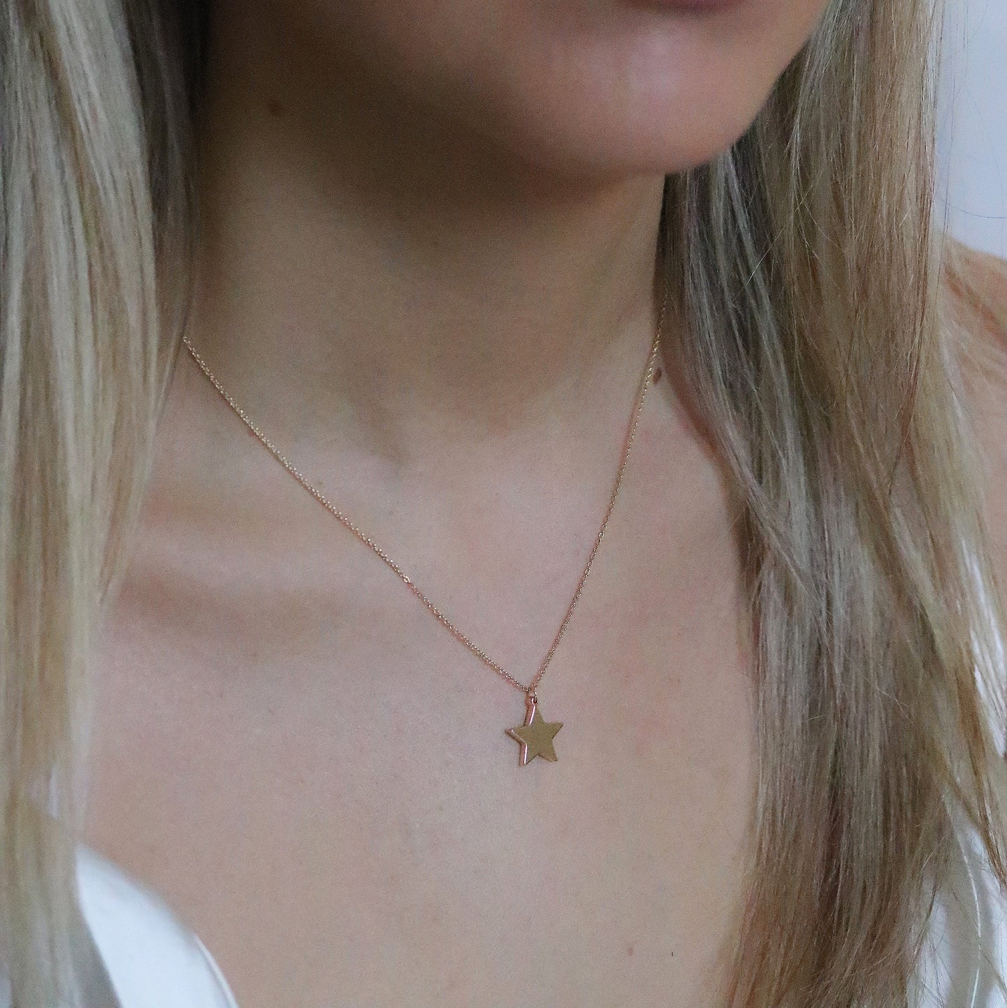 Mother Daughter Necklace Set, Personalised Gift for Mum, Dainty Star Necklace, Rose Gold Stacking Necklace, Minimalist Engraving Pendant