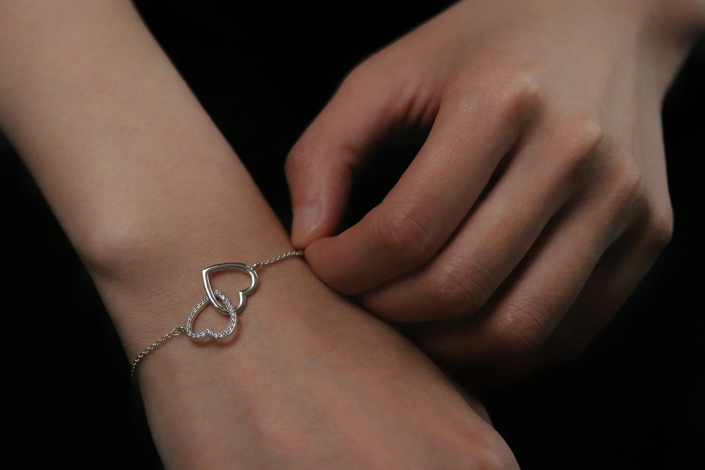 Silver Friendship Bracelet Set, 18k Gold Personalised CZ Pave Bestie Bracelet, Gold Best Friend Duo Bracelet,Waterproof Minimalist Jewellery