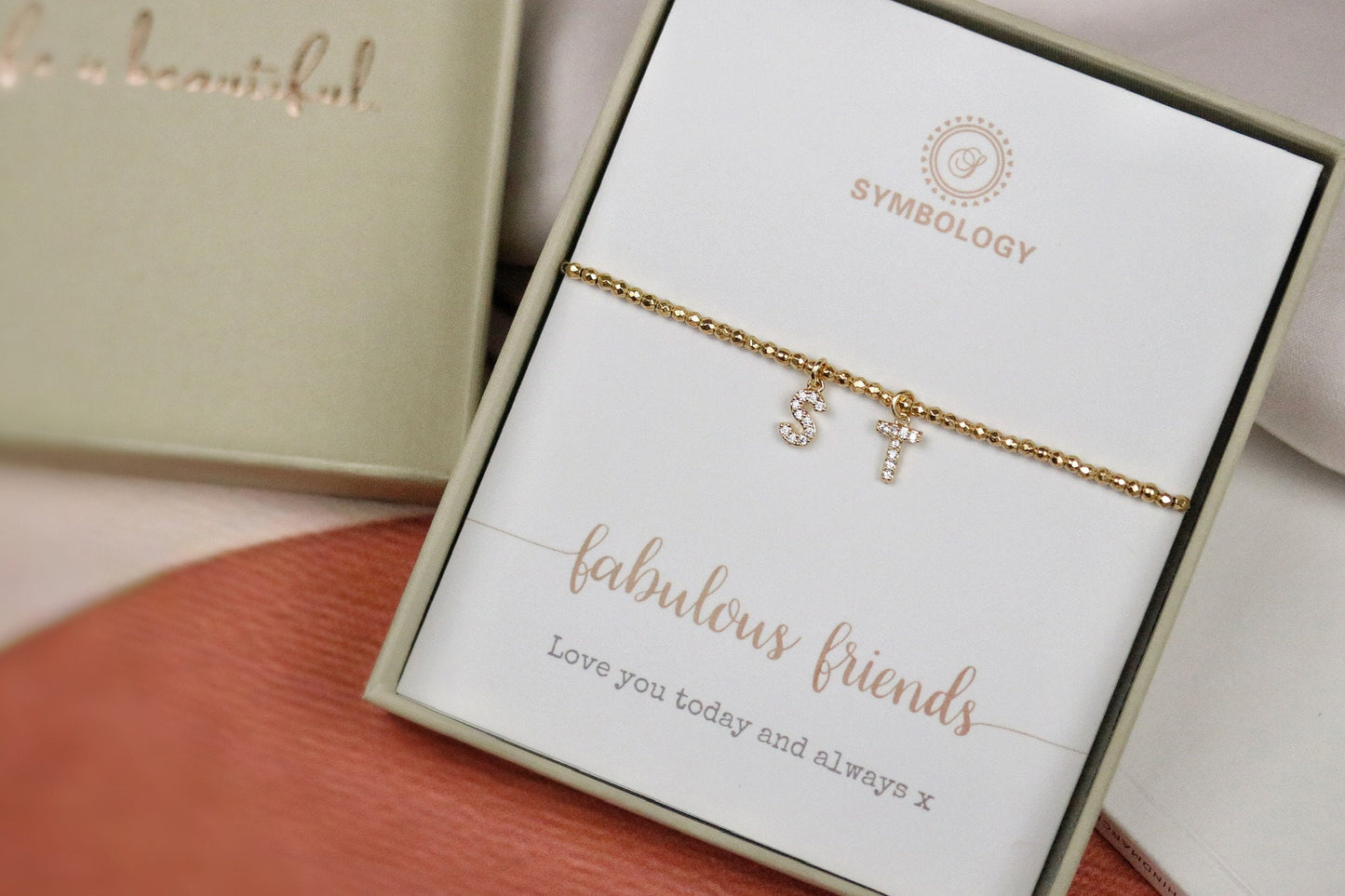 Gold Initial Bracelet, Personalised Gift, Custom Jewelry, Christmas Gift for Friendship Gift, Birthday Gift Her, Dainty Stacking Bracelet