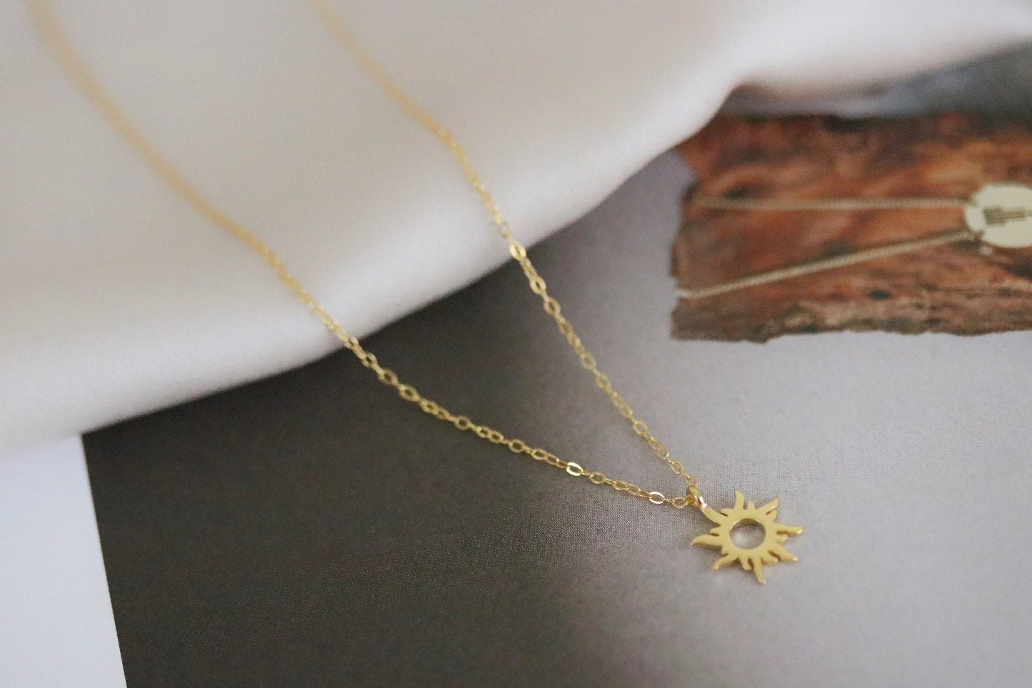 Flower Girl Gift, Silver & Gold Sunburst Necklace, Minimalist Stacking Necklace, Thank you Gift, Will You be My Flower Girl, Wedding Gift