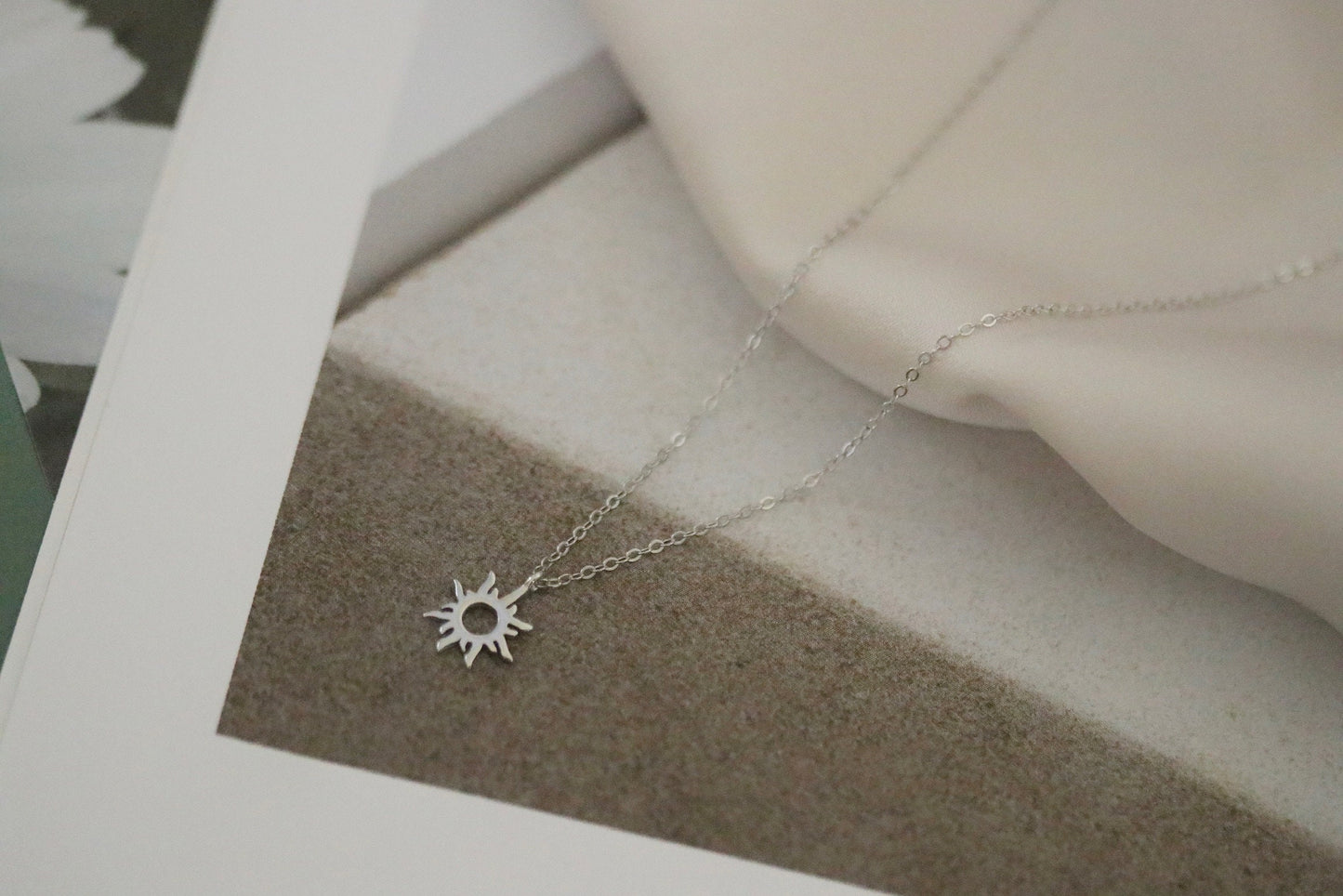 Flower Girl Gift, Silver & Gold Sunburst Necklace, Minimalist Stacking Necklace, Thank you Gift, Will You be My Flower Girl, Wedding Gift