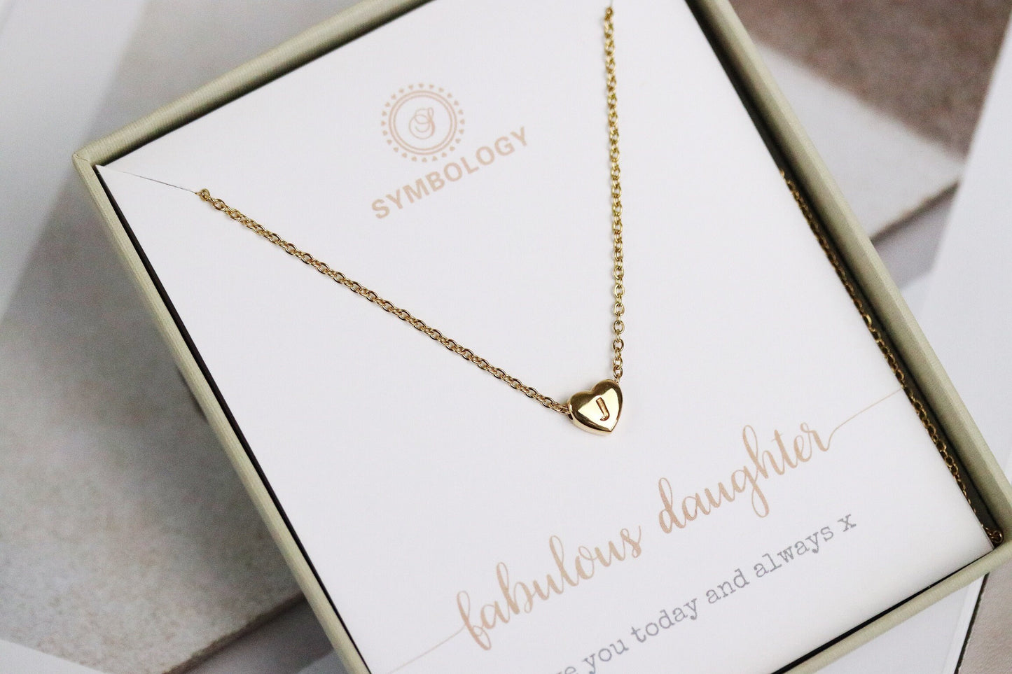 Personalized Initial Necklace, Customized Handmade Necklace, Gold Stainless Steel Initial,, Waterproof Daughter Birthday Gift for Her