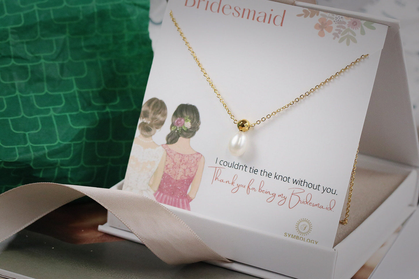 Bridesmaids Necklace Gifts, Bridesmaid Gift, Freshwater Pearl Necklace, Bridesmaid Jewellery, Wedding Gift for Her,Bridesmaid Proposal Gift