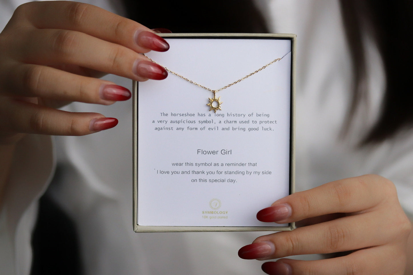 Flower Girl Gift, Silver & Gold Sunburst Necklace, Minimalist Stacking Necklace, Thank you Gift, Will You be My Flower Girl, Wedding Gift