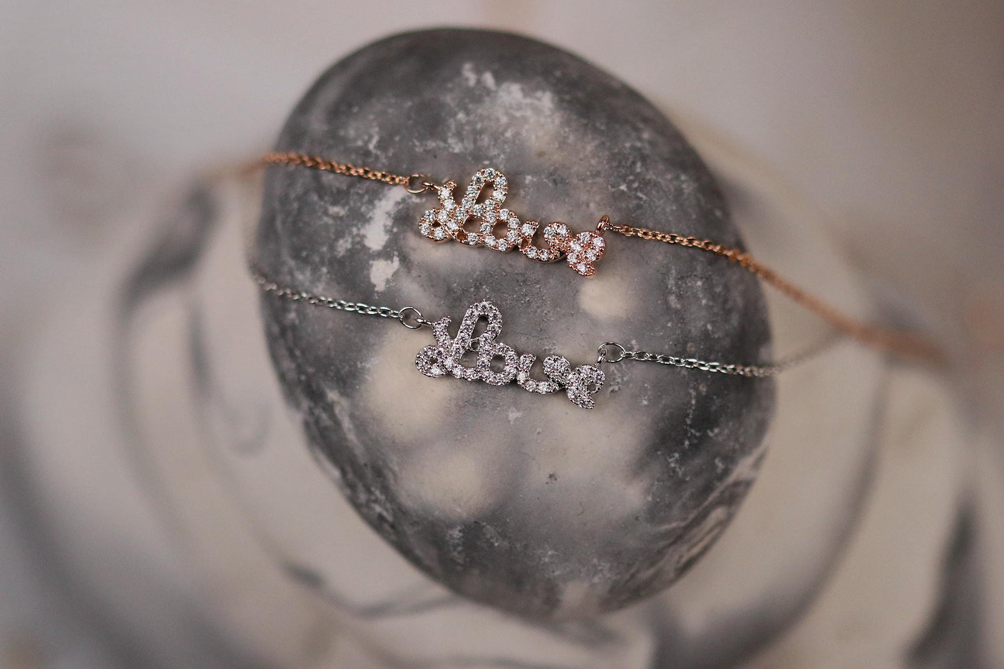 Love Letter Necklace, Rose Gold Necklace, Gift for Mum, Birthday Day Gift for Her, Personalized Girl Wife Gift for Her, Girlfriend Necklace