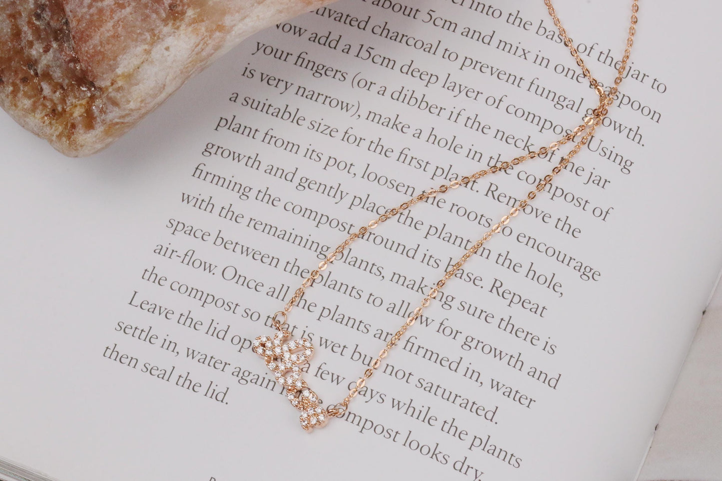 Love Letter Necklace, Rose Gold Necklace, Gift for Mum, Birthday Day Gift for Her, Personalized Girl Wife Gift for Her, Girlfriend Necklace