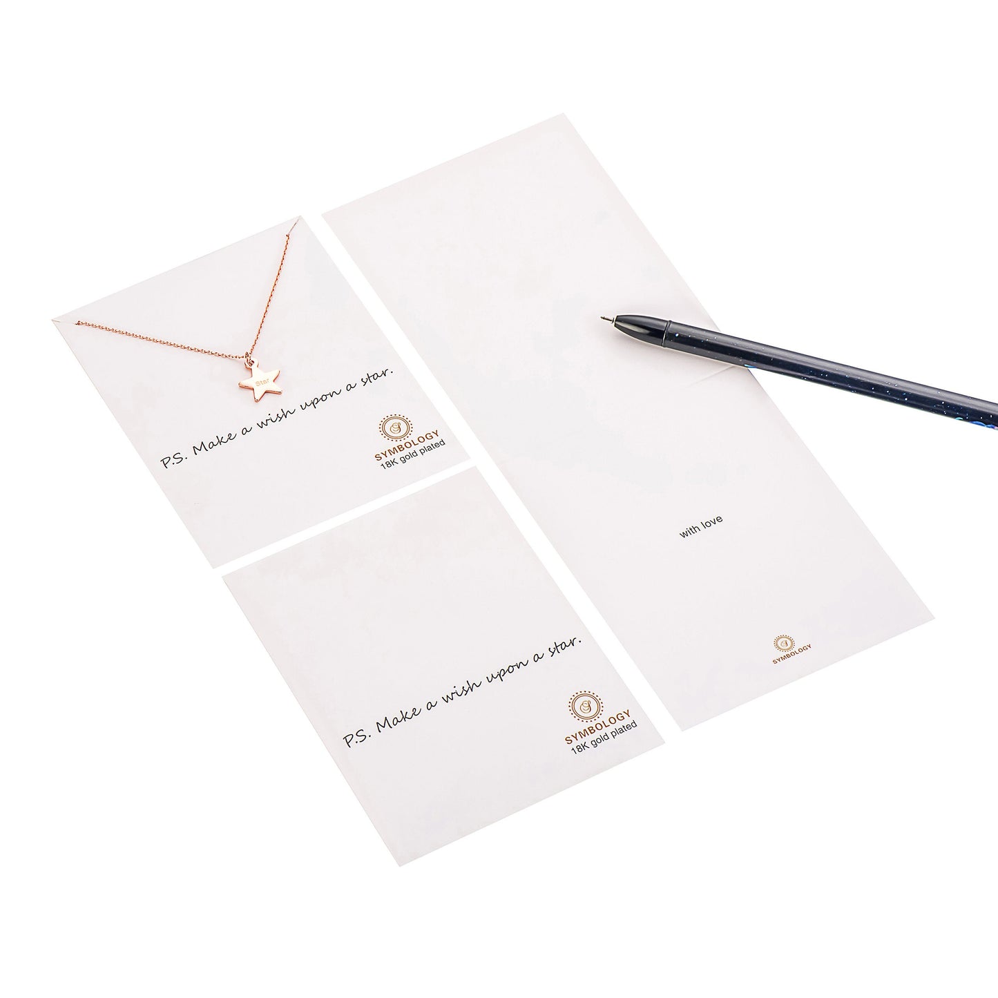 Wish Star Pendant Necklace, Dainty Rose Gold Star Disc Necklace, Symbology Sentiment, Make A Wish, Birthday Gift, Best Friend(Gift boxed)