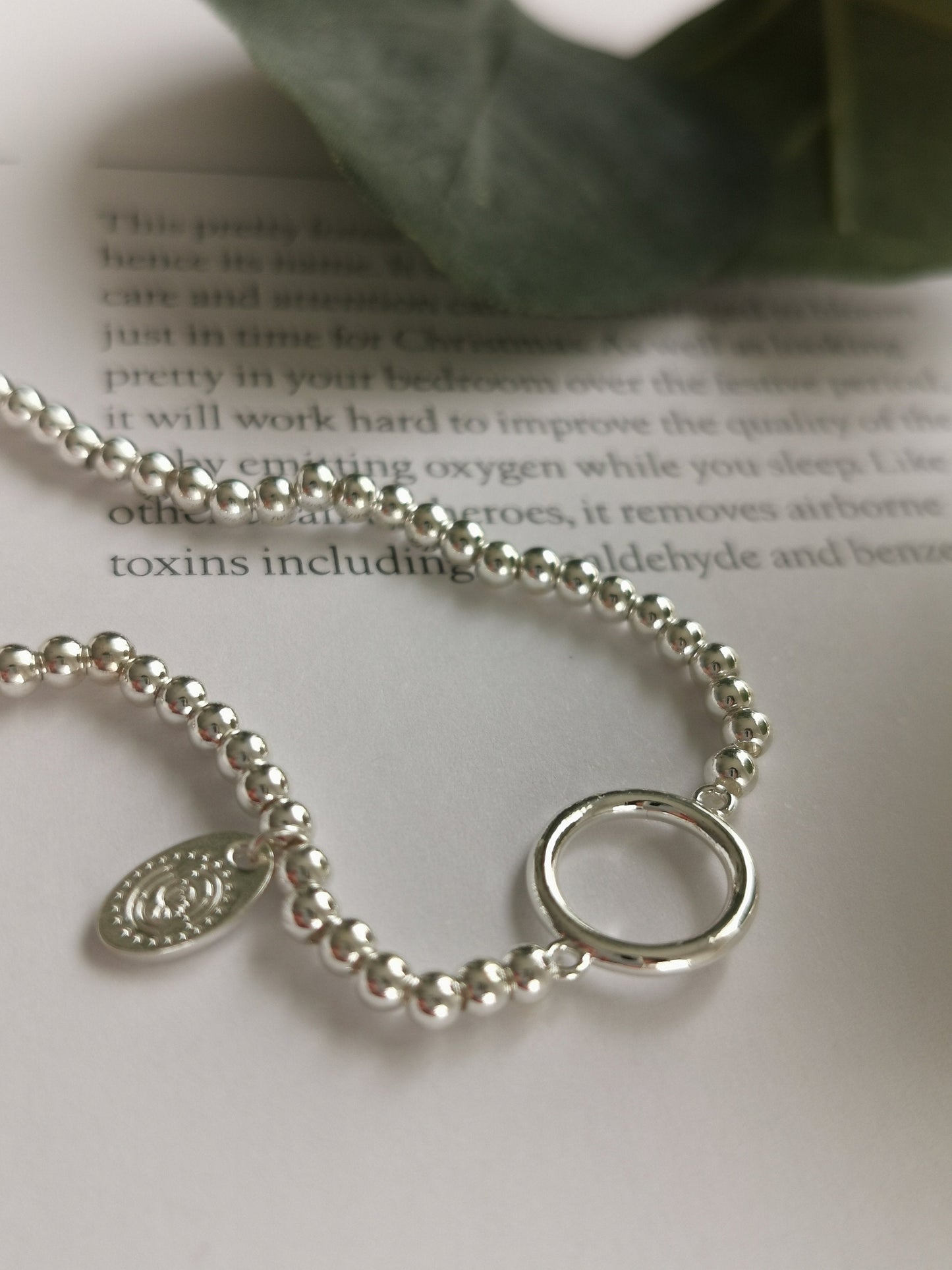 Circle Silver Beaded bracelet, Frontline Worker Gift, Teacher Gift, Best Friend Gift, Mum Gift, Sister Gift (Gift boxed)