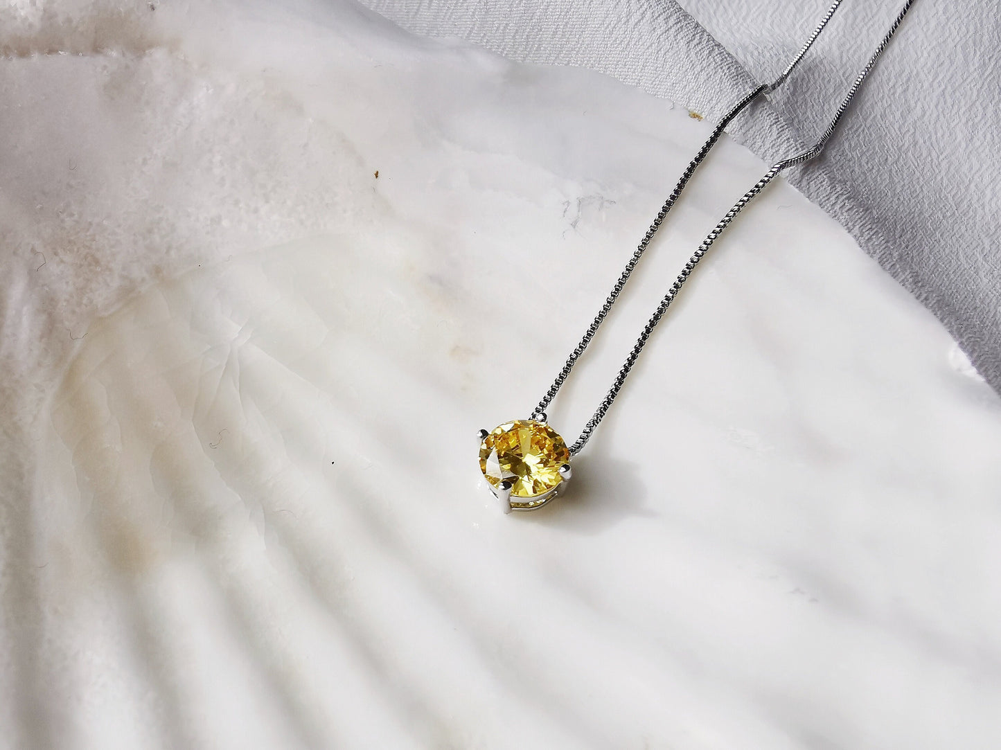 November Birthstone Necklace Handcrafted with Swarovski Crystals /Topaz Crystal Pendant by SYMBOLOGY / Gift For Her/ Mother's Day Gift