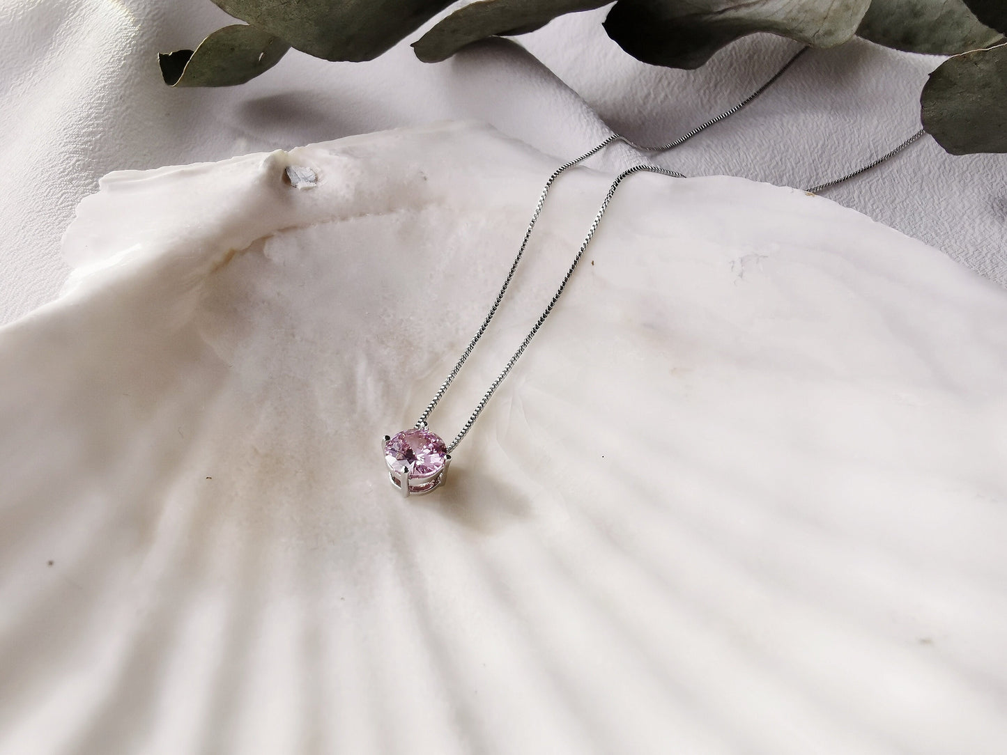 October Birthstone Necklace Handcrafted with Swarovski Crystals / Rose Quartz Crystal Pendant / SYMBOLOGY Valentines Gift for Her