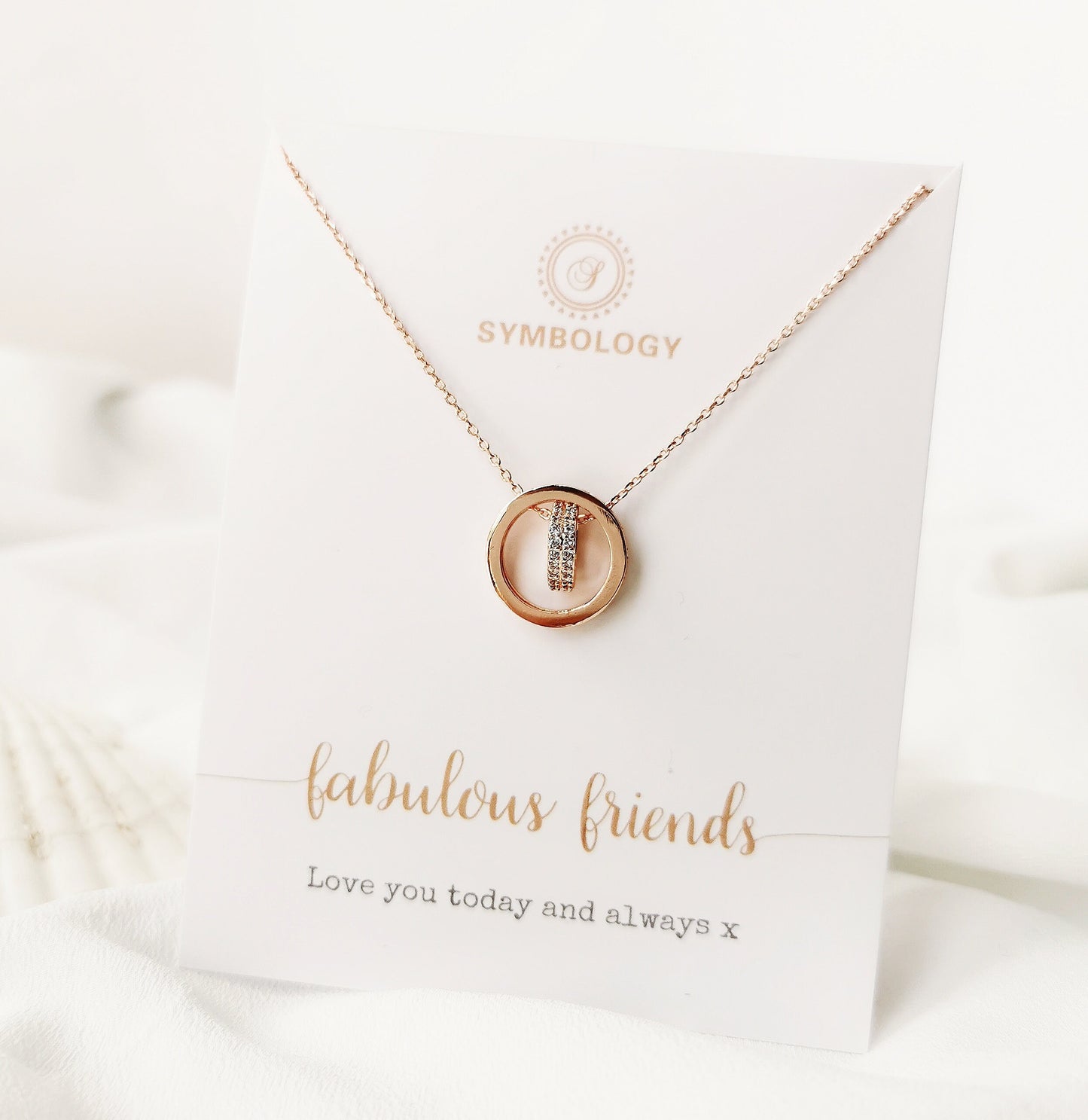 Friends Gift Open Circle Necklace / CZ Pave Circle Love Necklace/ BFF Gift / SYMBOLOGY Woman Christmas Gift for Friend / Waterproof Necklace