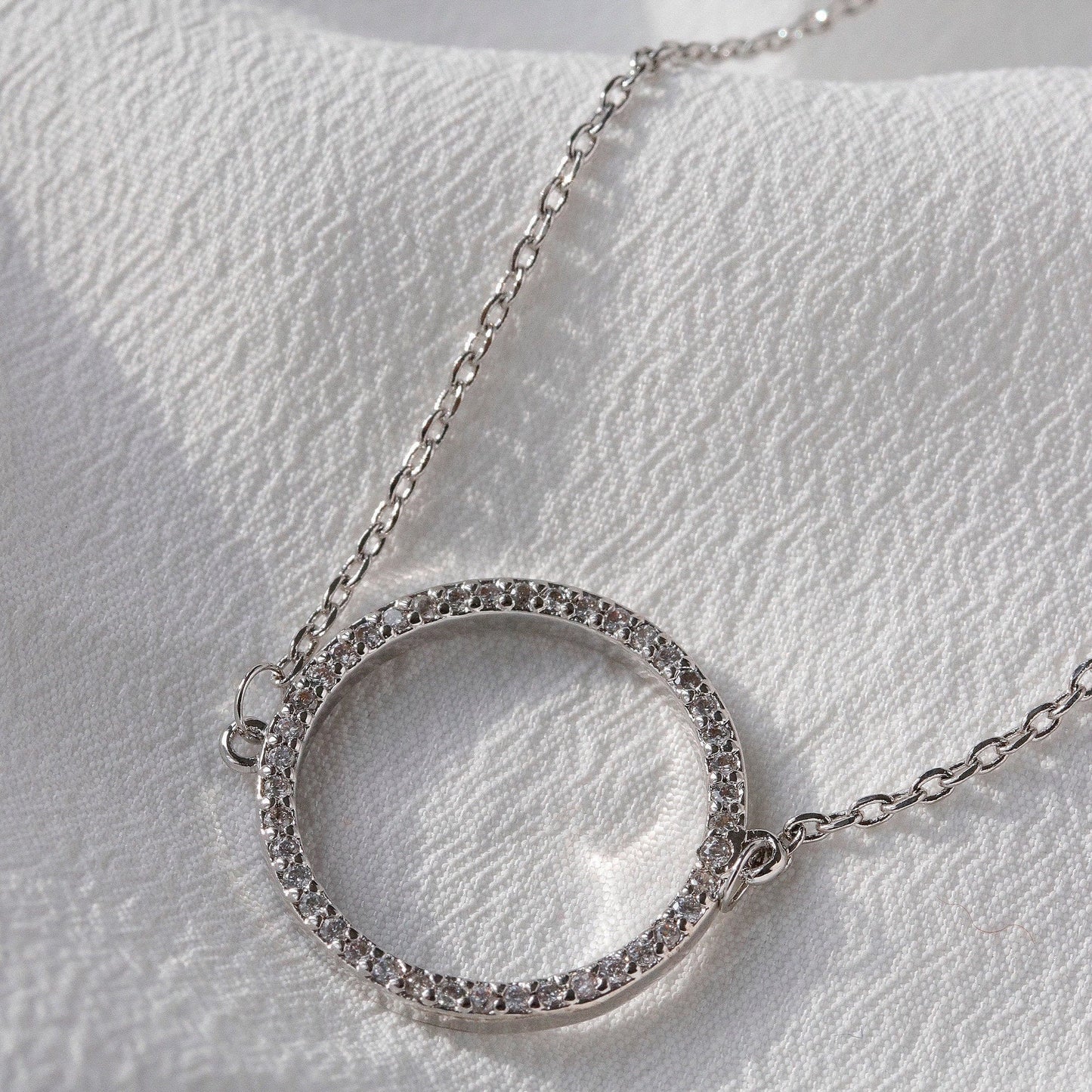 Sister Gift Necklace, SYMBOLOGY Super Sister CZ Circle Necklace With Gift Box / Best Sister / Little Sister Big Sister Gift