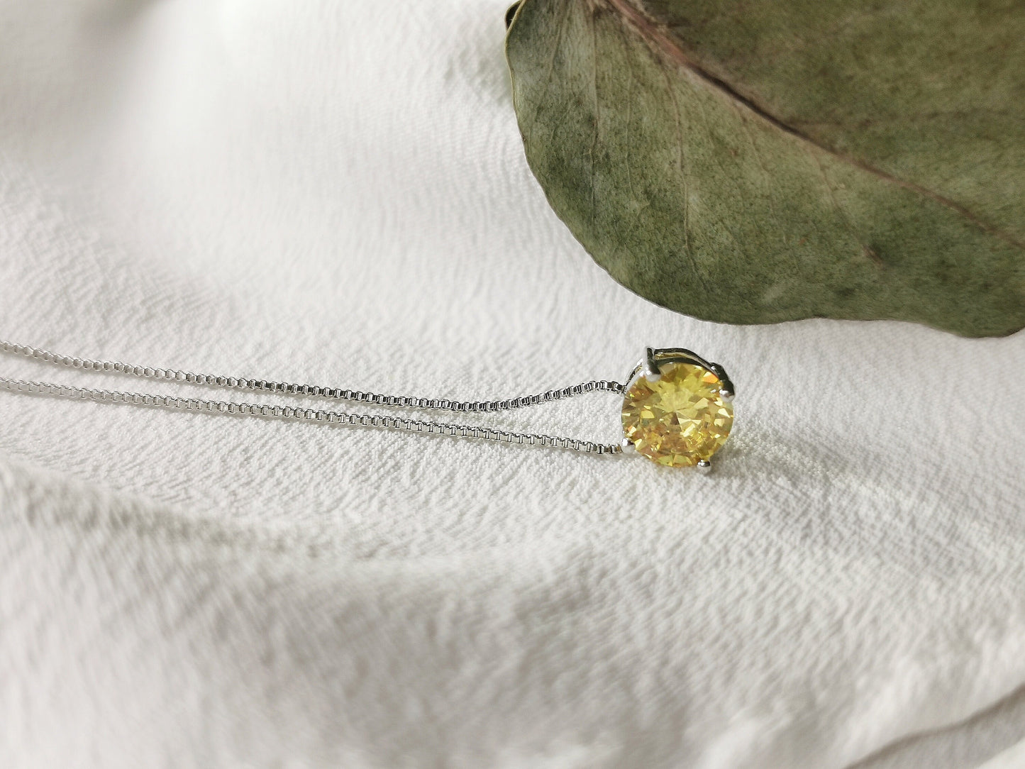 November Birthstone Necklace Handcrafted with Swarovski Crystals /Topaz Crystal Pendant by SYMBOLOGY / Gift For Her/ Mother's Day Gift