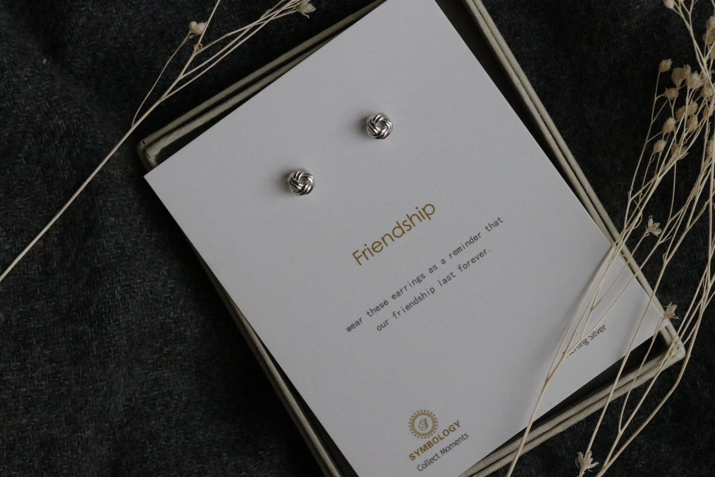 Love Knot Friendship Studs Earring in Sterling Silver With 18K Gold Plating / SYMBOLOGY Silver & Gold Knot Studs / Gift for Best Friend BFF