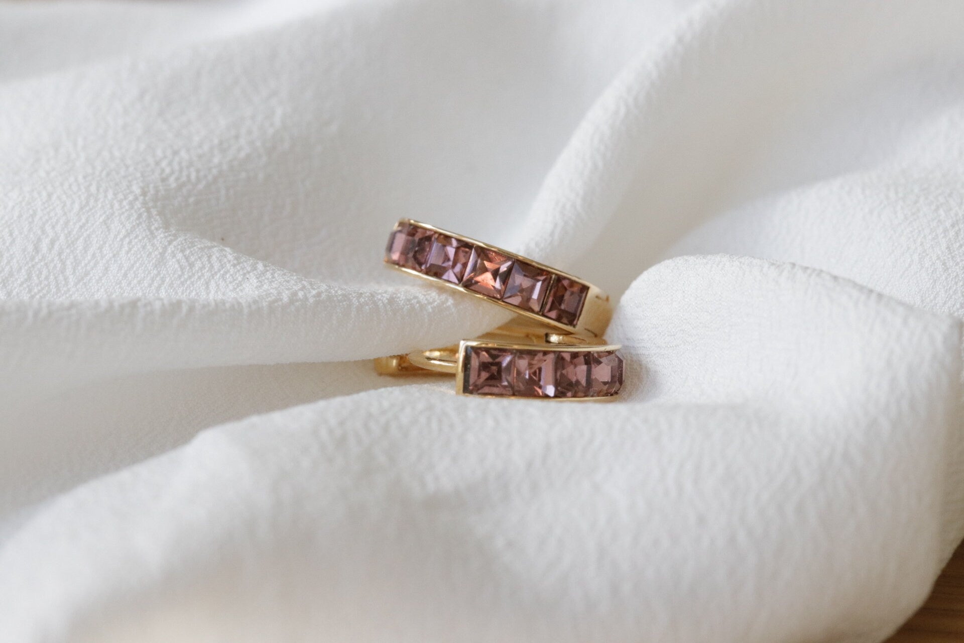 June Birthstone Hoop Earrings, Swarovski Crystal Hoops Earrings, Chunky Gold Hoop Earrings, Gift for Her/Mum/friend, Christmas Gift