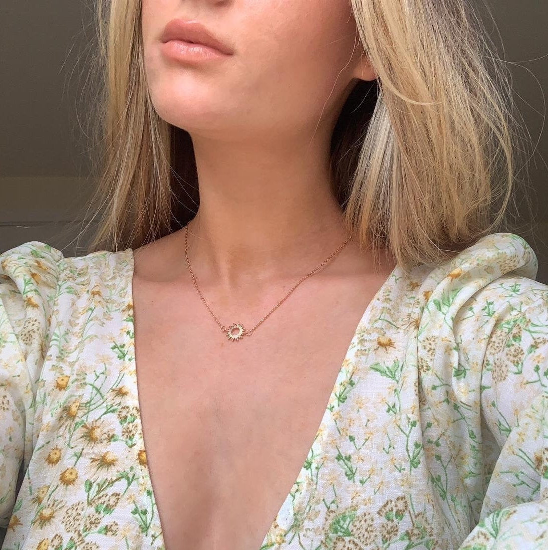 Gold Sister Gift Necklace / Sterling Silver Dainty Sunburst Necklace / Sun Necklace Set / Best Friend Little Sister Big Sister Gift for Her