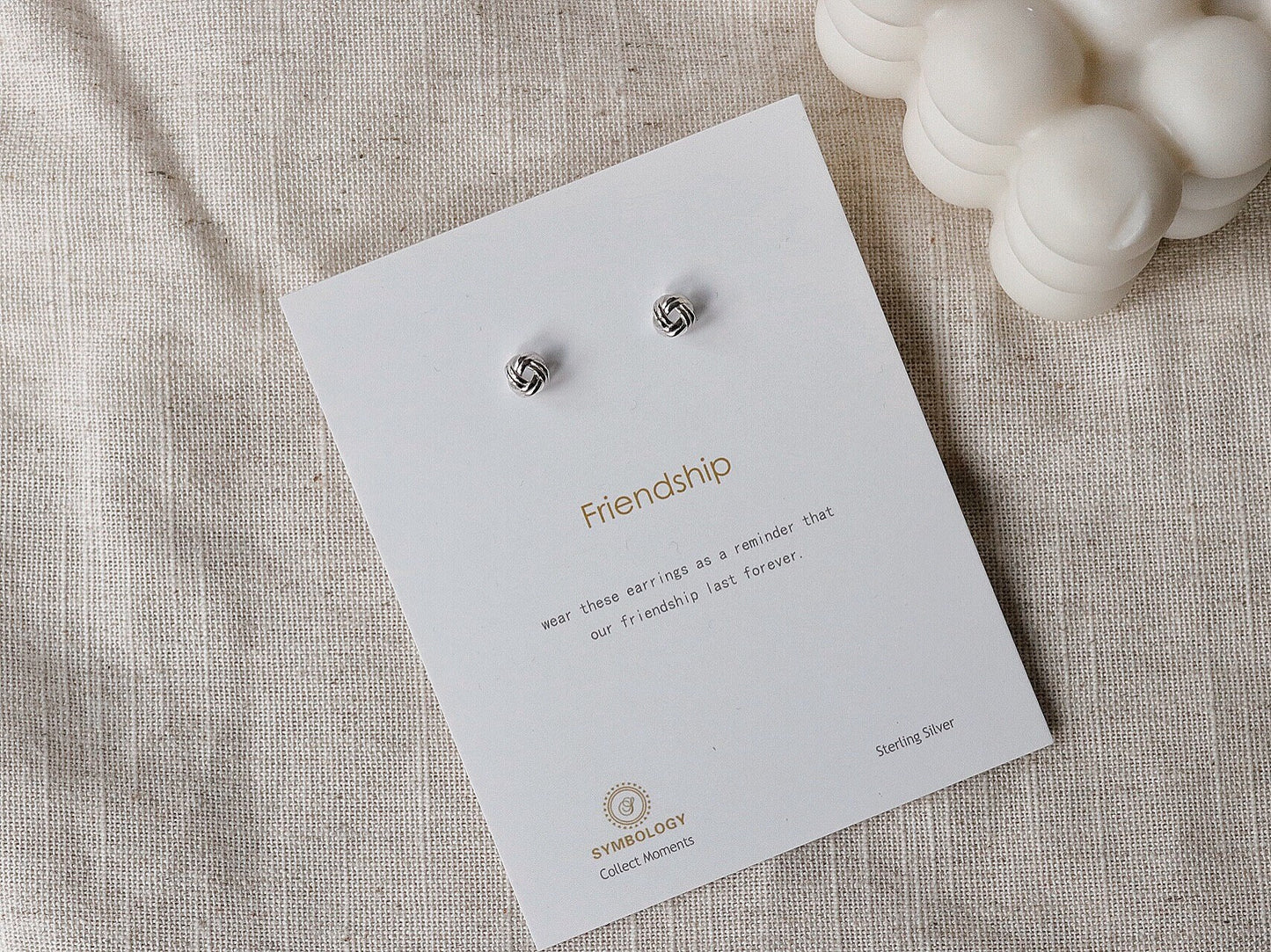 Love Knot Friendship Studs Earring in Sterling Silver With 18K Gold Plating / SYMBOLOGY Silver & Gold Knot Studs / Gift for Best Friend BFF
