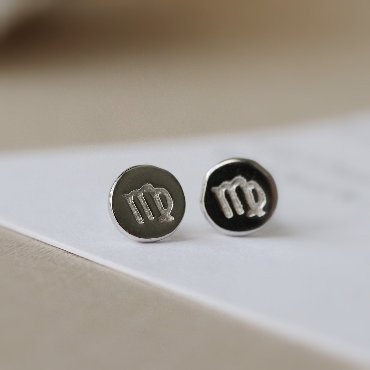 Sterling Silver Zodiac Studs, Dainty Silver earrings, Star Sign Virgo Earrings, Horoscope Earrings, Gift For Her/Mum/Friend, Christmas gift