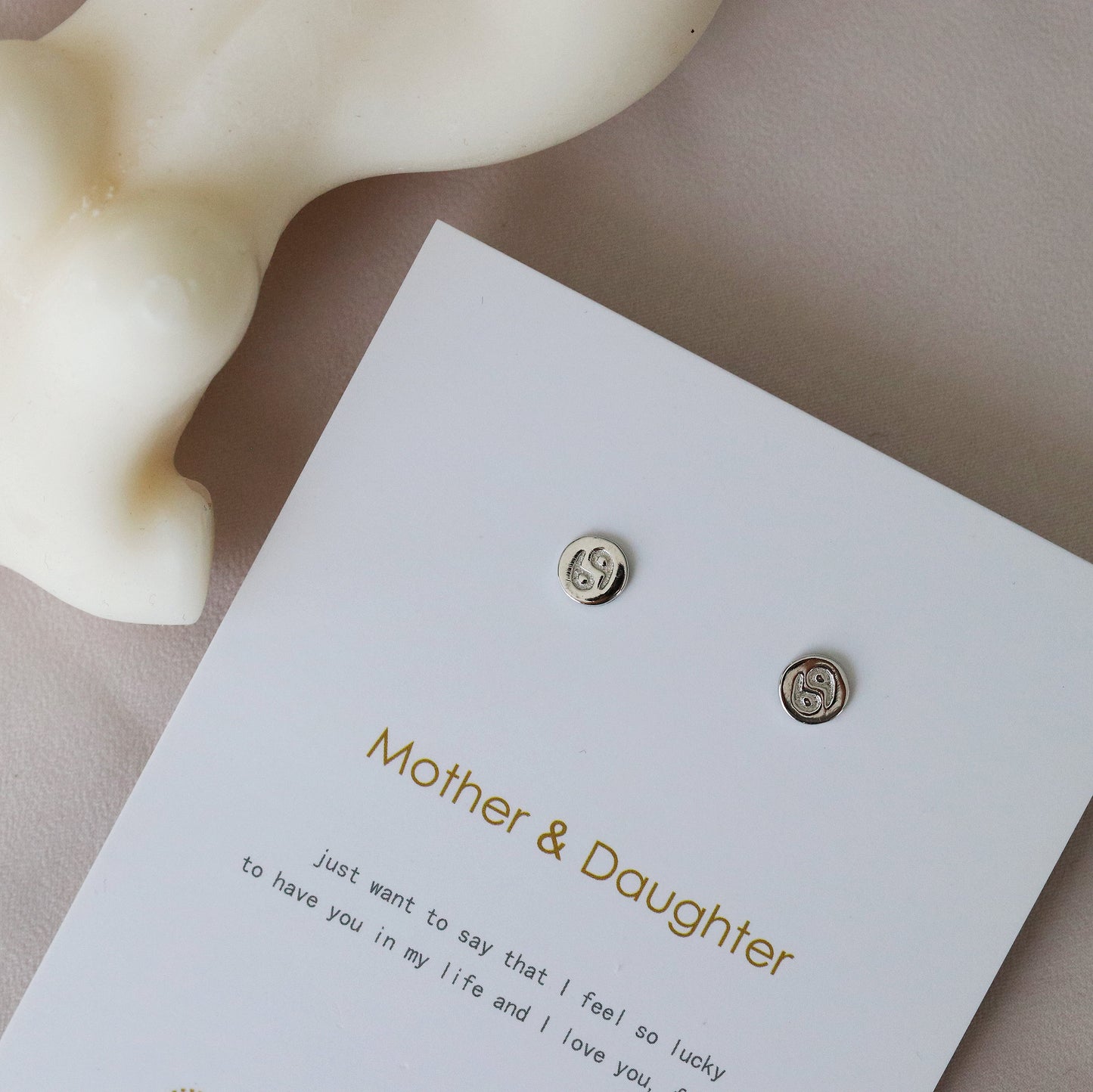Sterling Silver Zodiac Studs, Dainty Silver Earrings, Star Sign Cancer Earrings, Horoscope Earrings, Gift For Her/Mum/Friend, Christmas gift