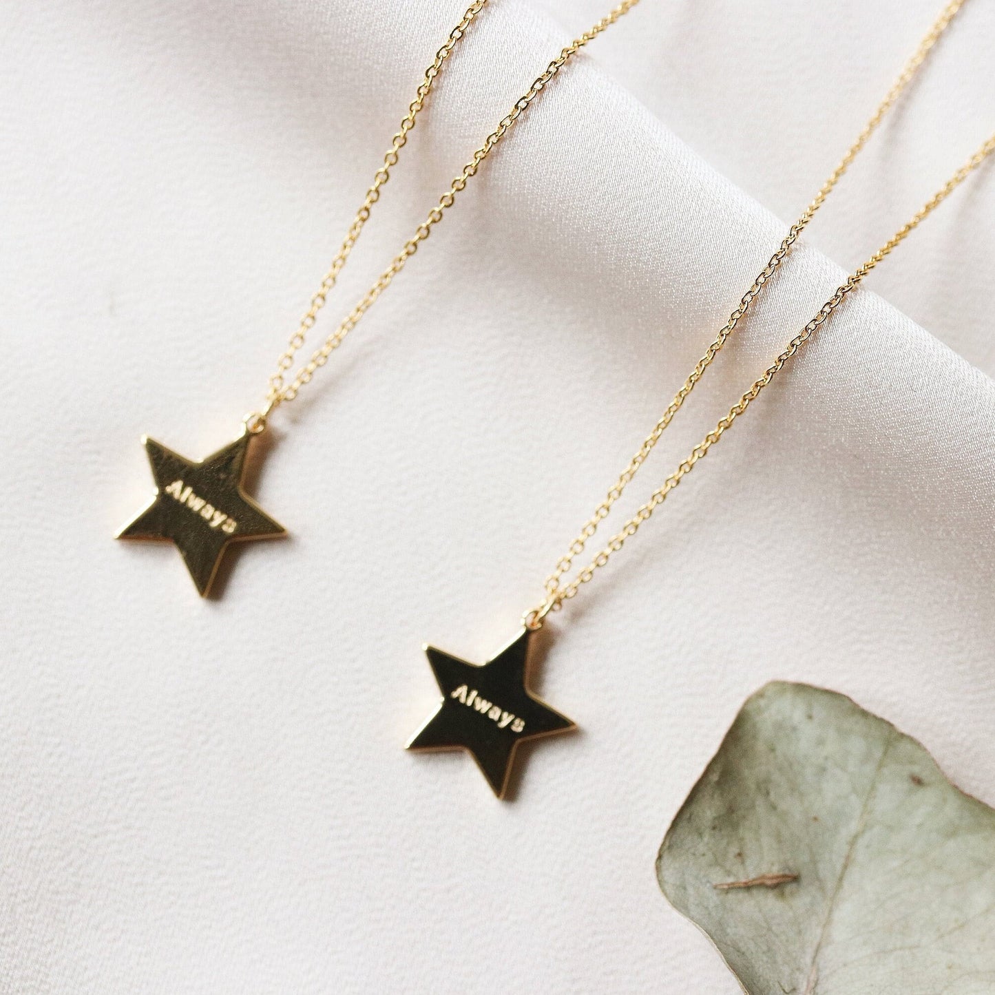 Best Friends Necklace Set for, Dainty Necklace for Little Girl, Birthday Gift, 18ct Rose Gold Star Necklace, Special Friends Gift for Her