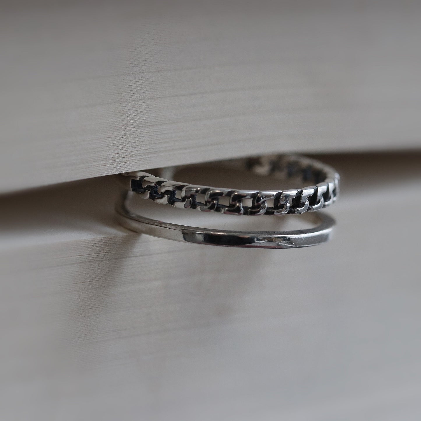 Double Line Band Open Ring in Sterling Silver, 925 Silver Classic Geographic Ring, Adjustable Ring Band Ring, Resizable Ring, Gift for Her