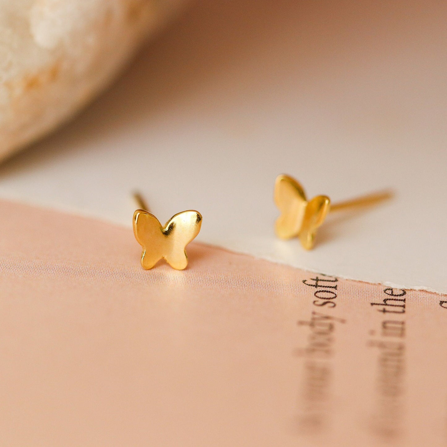 Tiny Metallic Butterfly Earrings, Gold and Silver Studs, Cute Simple Stud Earrings, Dainty Minimalistic Womens Jewellery, Gift for Her