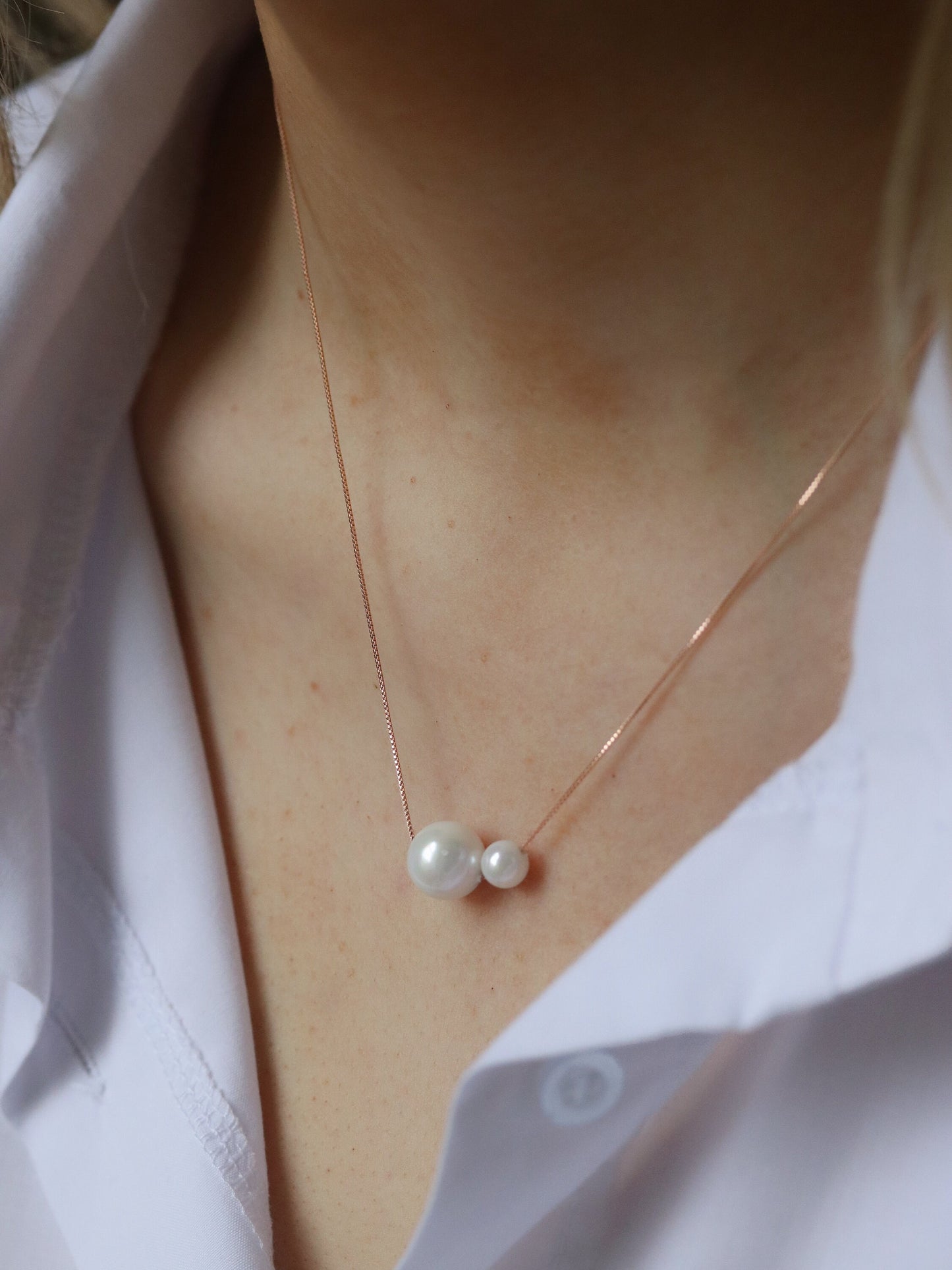 Mother Daughter Pearls Necklace, Personalised Dainty Double Pearl Necklace Set, Present for Mum/Sister/Best Friends/Bridesmaid, Wedding Gift