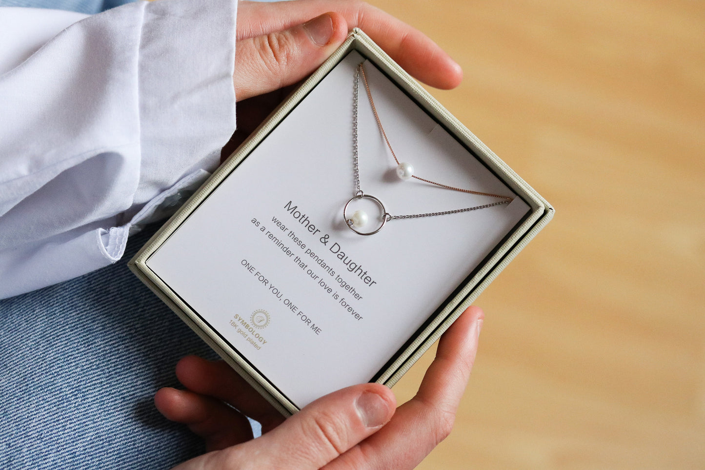 Mother Circle Pearls Necklace Set, Personalised Dainty Necklace for Mum of the Bride,Present for Mum/Sister/Best Friends/Bridesmaid/Wedding