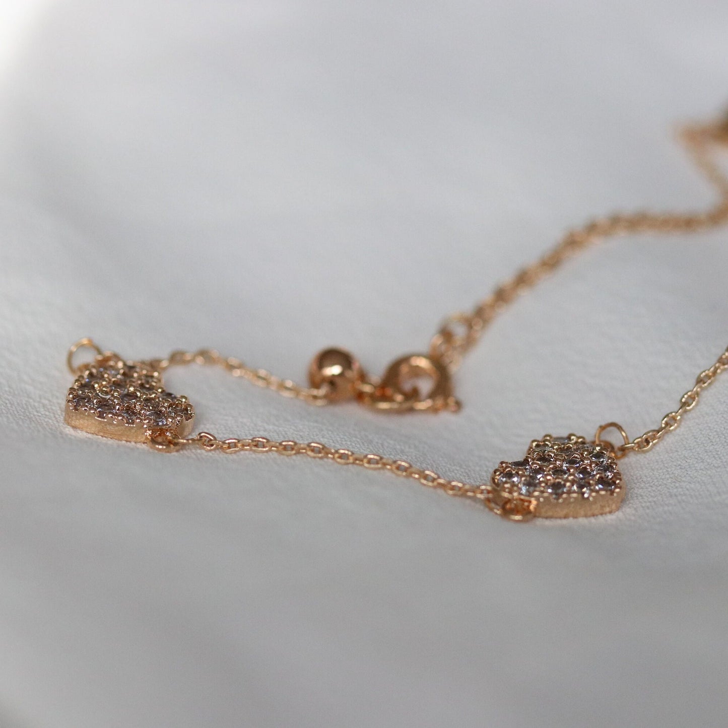 Mother Daughter Triple Heart Bracelet Set, Personalised CZ Pave Love Heart Bracelet for Mum/Sister/Friend/Bridesmaid/Graduation Gift for Her