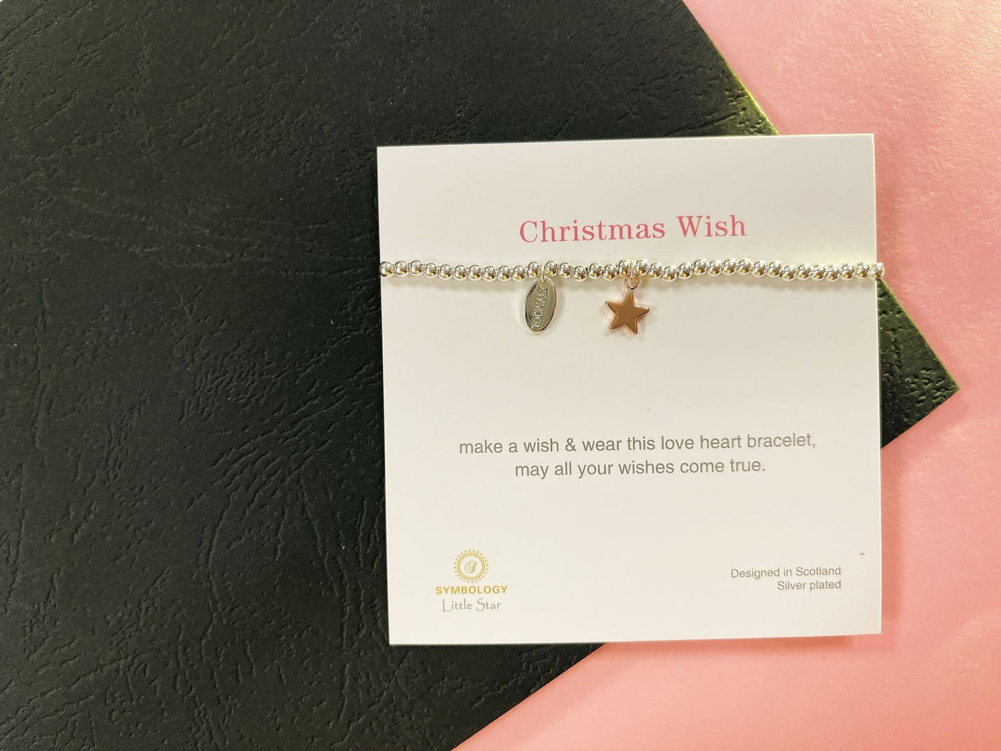Rose Gold Beads Star Kids Bracelet, Silver Woman Elastic beaded Bracelet Size S, Christmas Sentimental Kids Gift For Her,Stocking Fillers