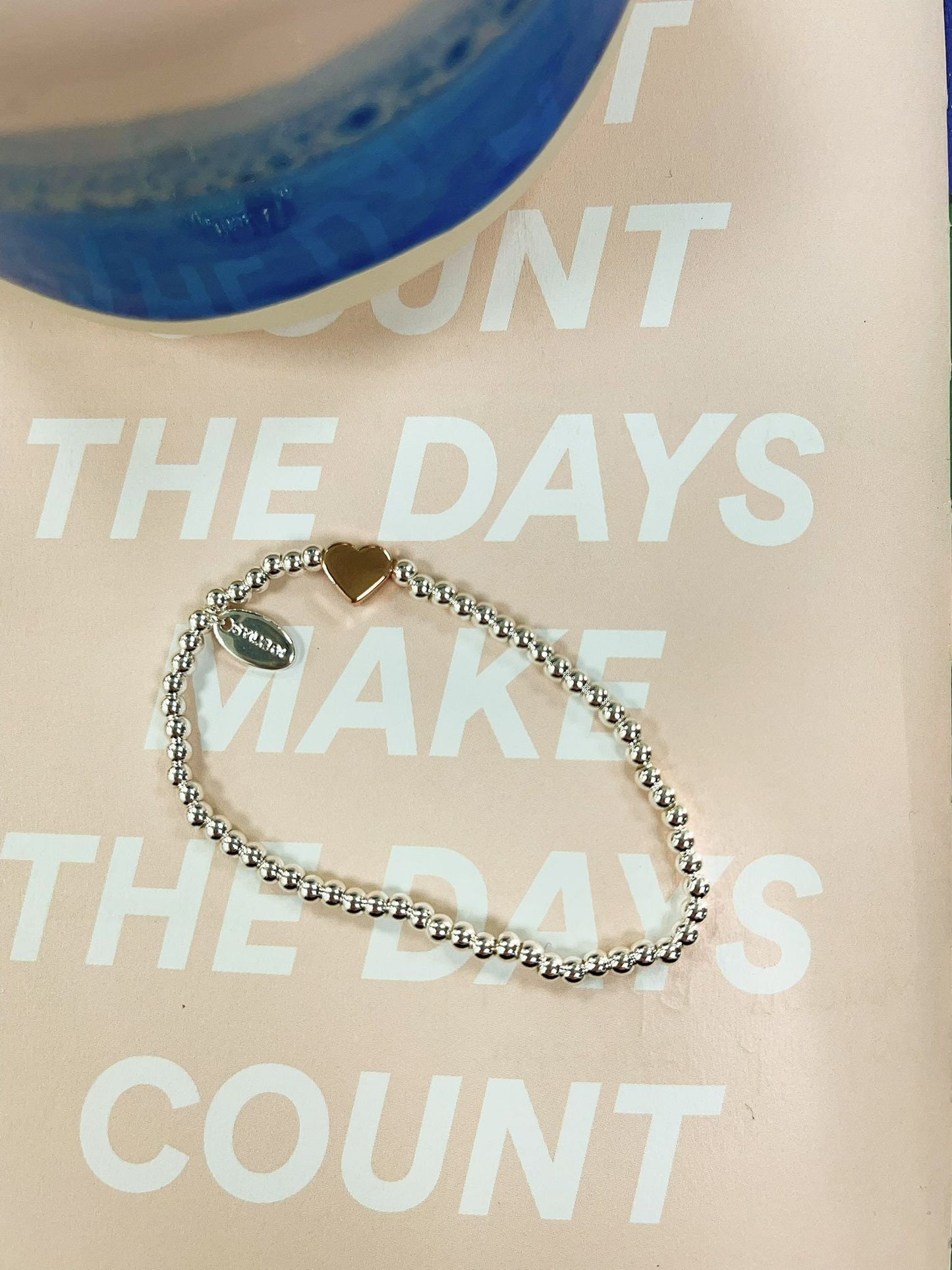 Rose Gold Heart Charm Bracelet, Special Niece Beaded Bracelet, Size Small Adults Bracelet, Christmas gift for Child, Sentimental Kids Gift