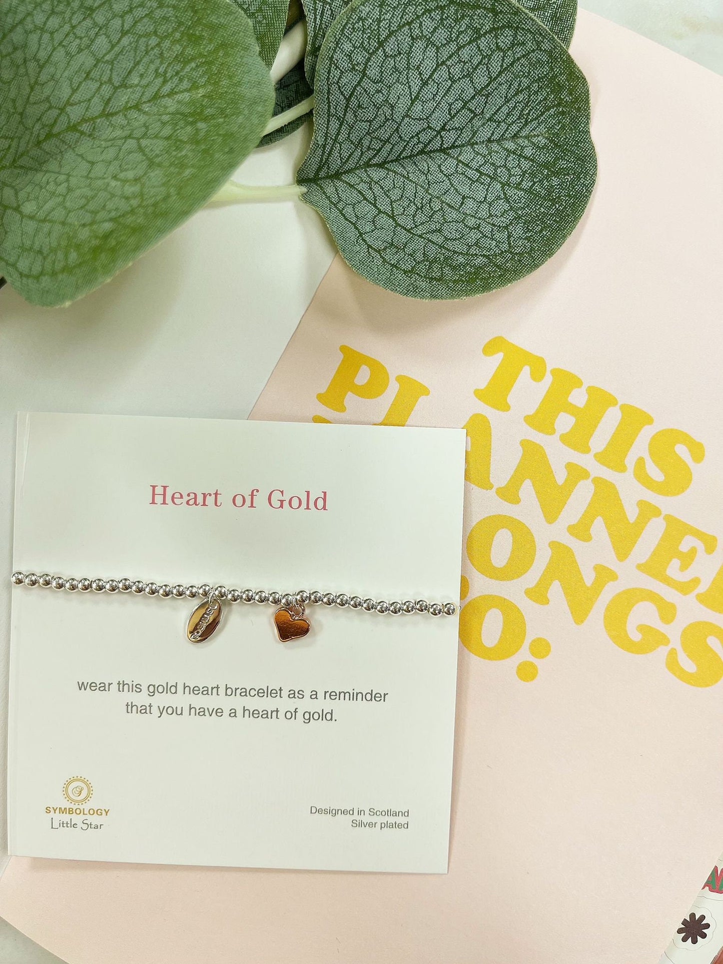 Rose Gold Heart Charm Bracelet, Heart of Gold Beaded Bracelet, Size Small Adults Bracelet, Christmas gift for Child, Sentimental Kids Gift