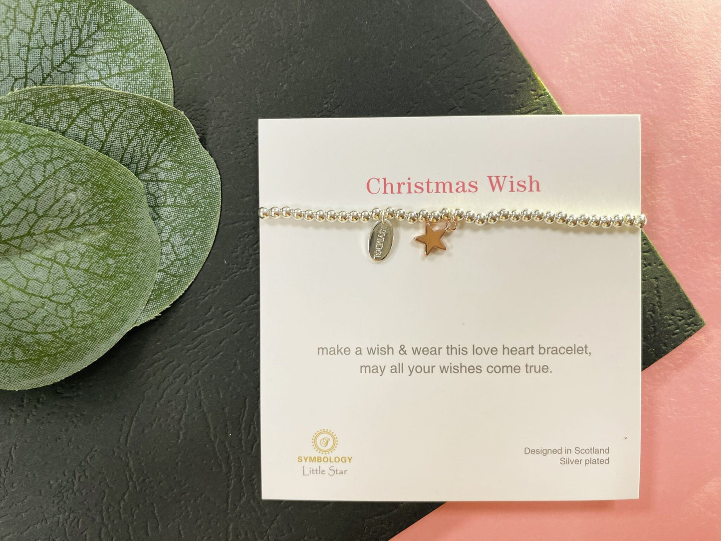 Rose Gold Beads Star Kids Bracelet, Silver Woman Elastic beaded Bracelet Size S, Christmas Sentimental Kids Gift For Her,Stocking Fillers