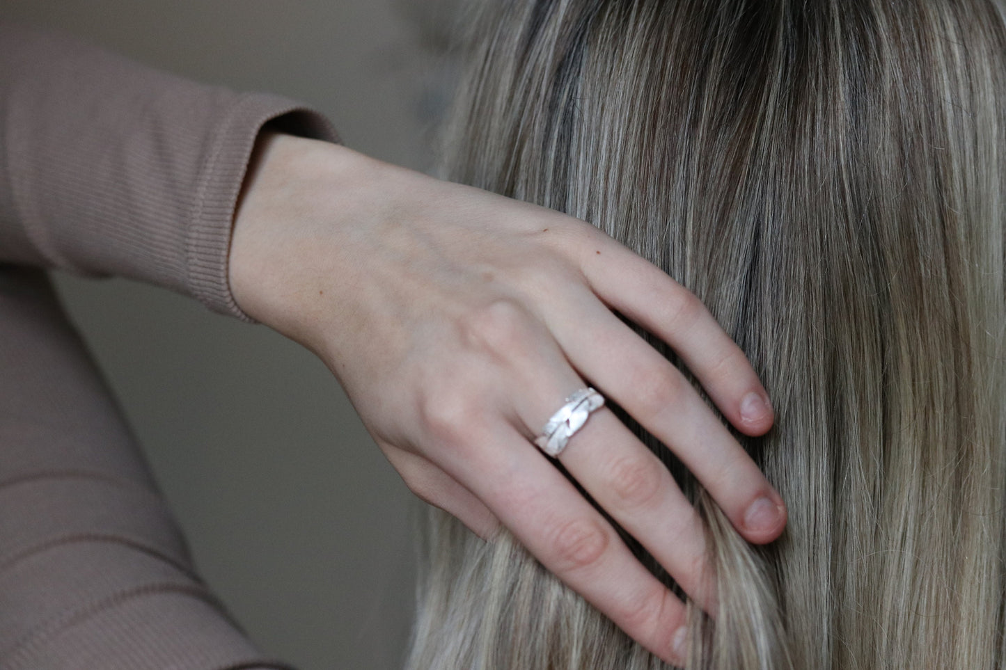 Sterling Silver Feather Open Ring, Silver Adjustable Angel Wing Ring, Chic Stack Thumb Ring, Silver Nature Inspired Gift for Her
