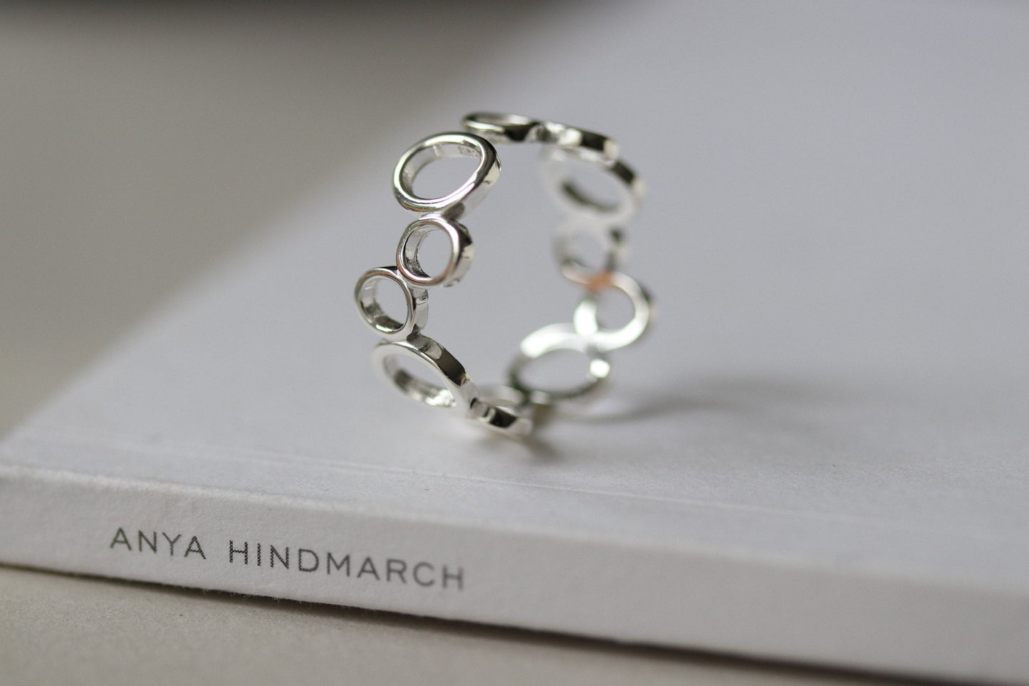 Sterling Silver Open Bubble Ring, Delicate Ball Ring Band, Minimalist Geometric Design, Stacking Rings, Gift for Her, Adjustable Size 7 8 9