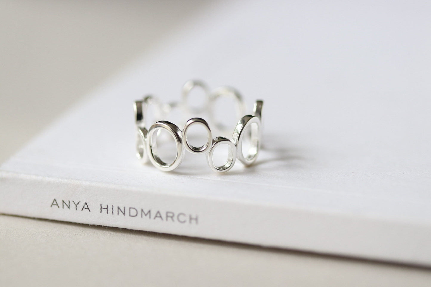 Sterling Silver Open Bubble Ring, Delicate Ball Ring Band, Minimalist Geometric Design, Stacking Rings, Gift for Her, Adjustable Size 7 8 9