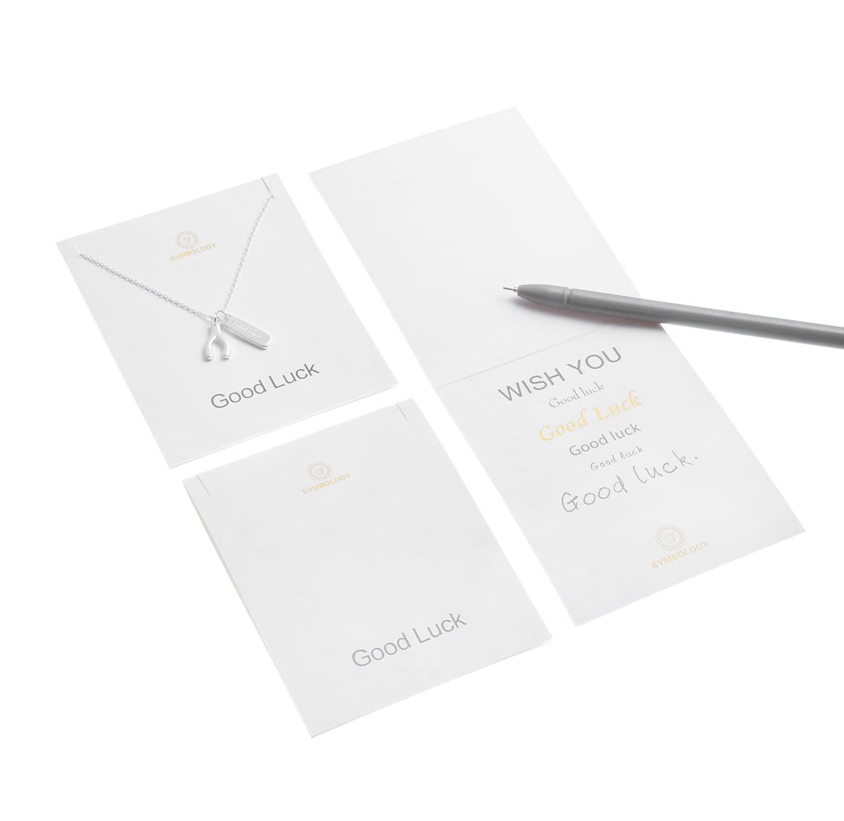 Silver Wishbone Necklace: Birthstone Initial Charm, Good Luck Gift