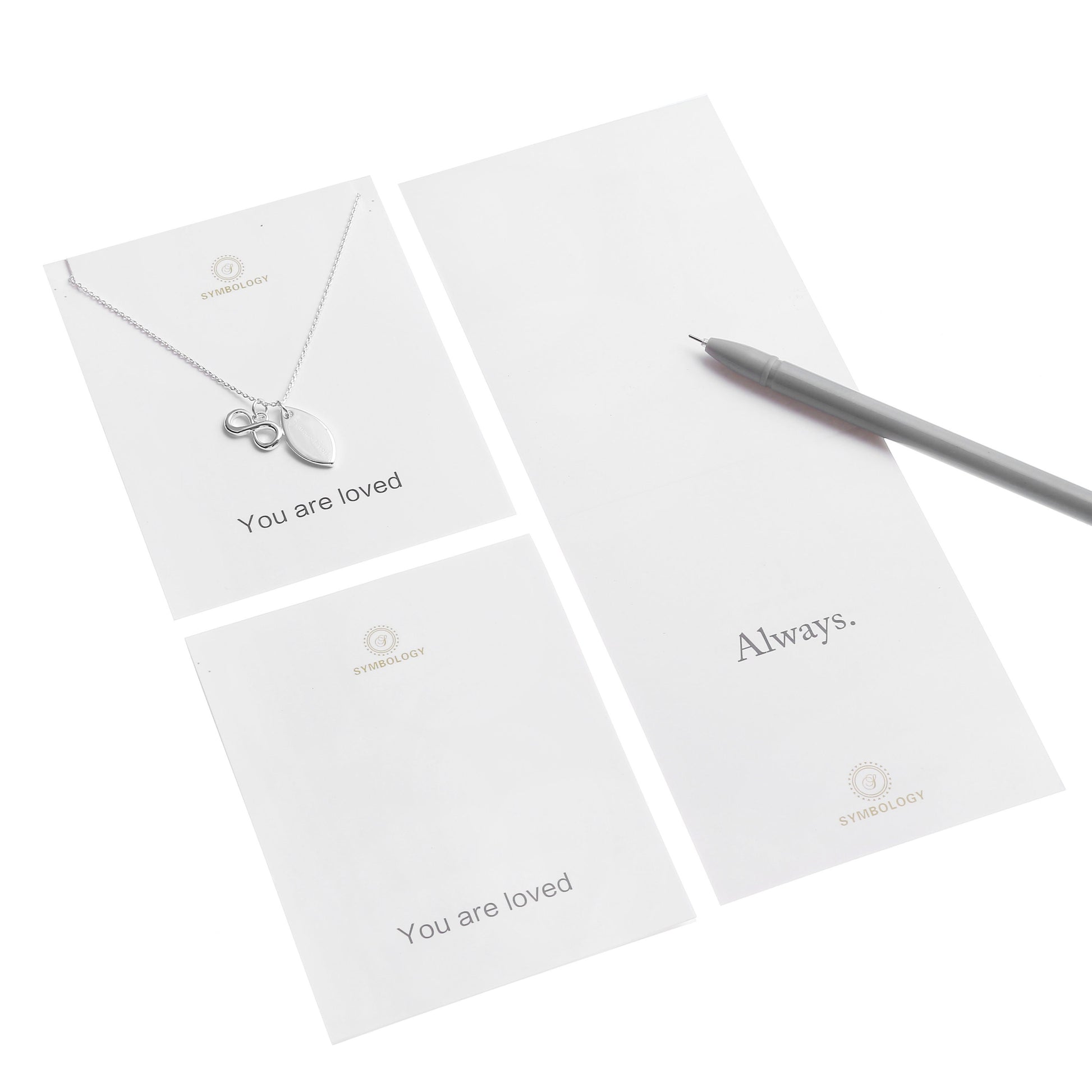 Personalized Sterling Silver Plated Infinity Necklace: Birthstone Initial Pendant
