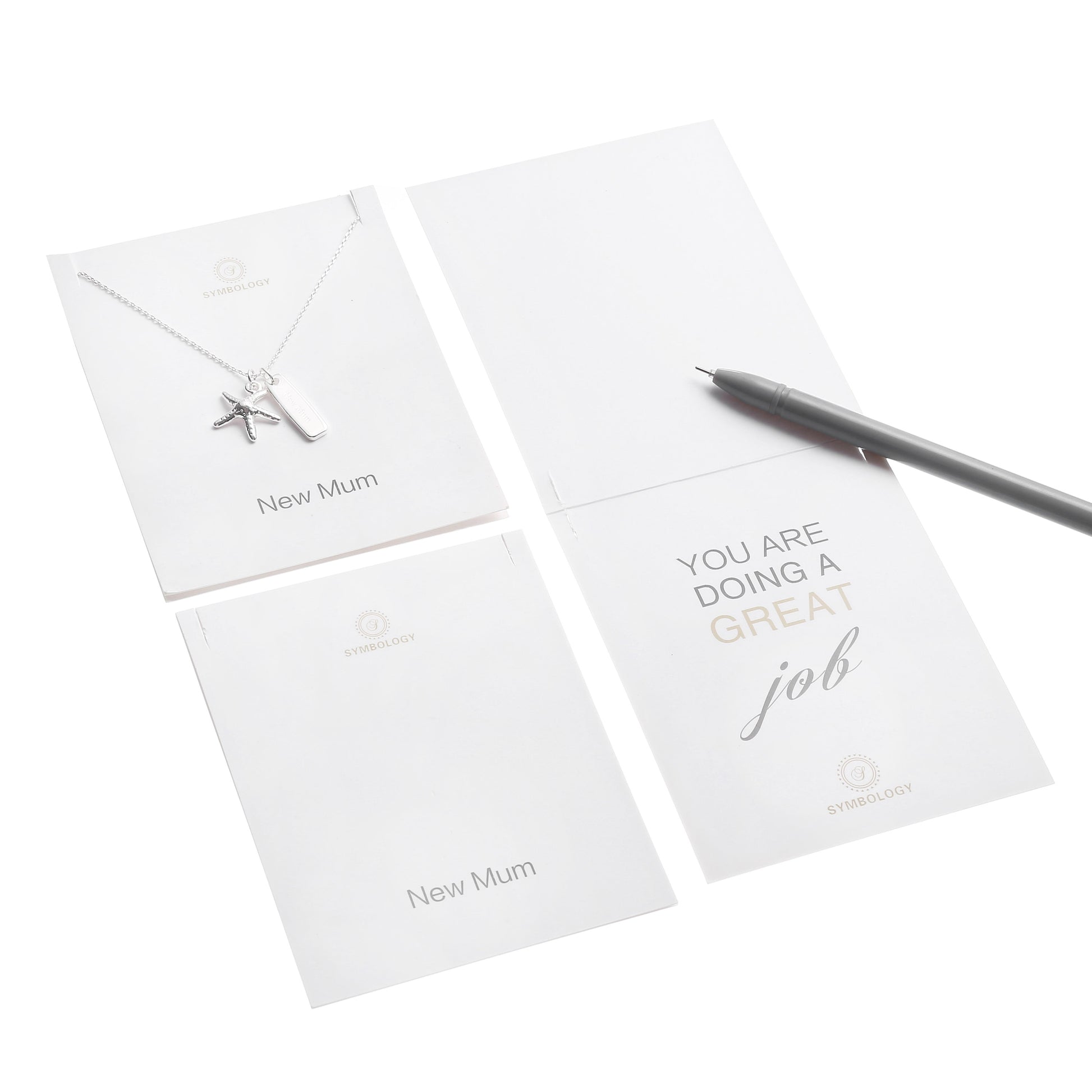 Sterling Silver Starfish Necklace: New Mum Charm, Birthstone Pendant
