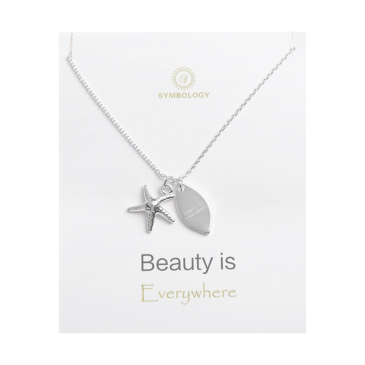 Silver Starfish Necklace: Personalized Initial Birthstone Charm