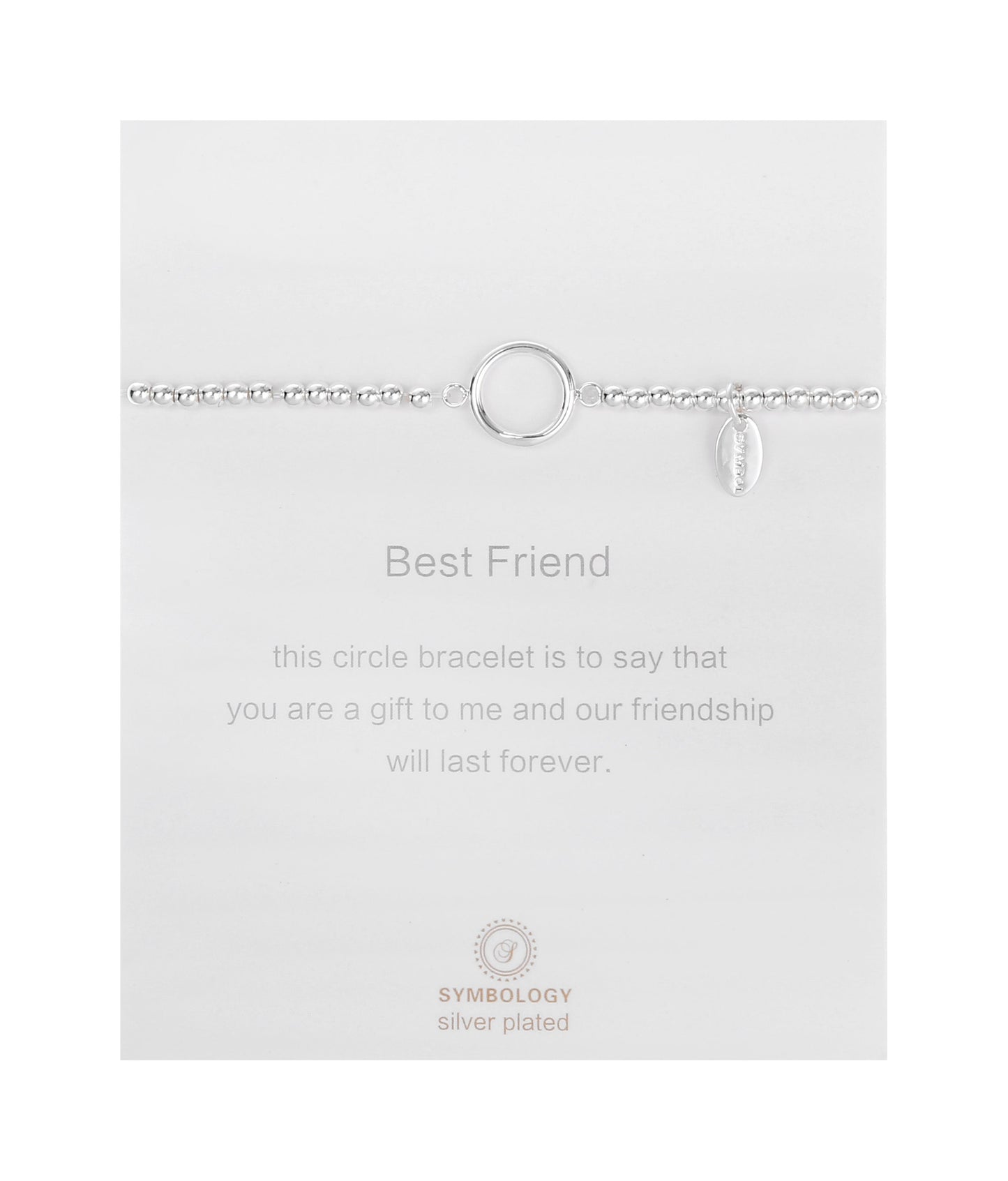 Best Friend Bracelet, Friendship forever, Silver Beads Circle Bracelet, Symbol Bracelet, Friendship, Best Friend , Birthday Gift, Gift boxed
