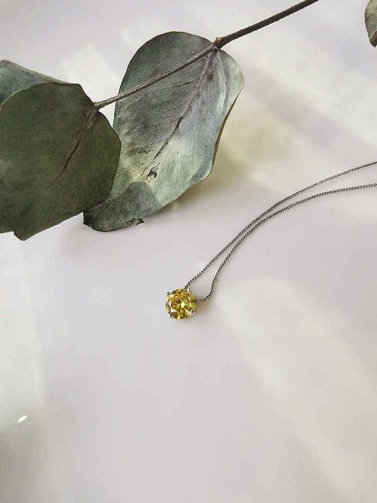 November Birthstone Necklace Handcrafted with Swarovski Crystals /Topaz Crystal Pendant by SYMBOLOGY / Gift For Her/ Mother's Day Gift