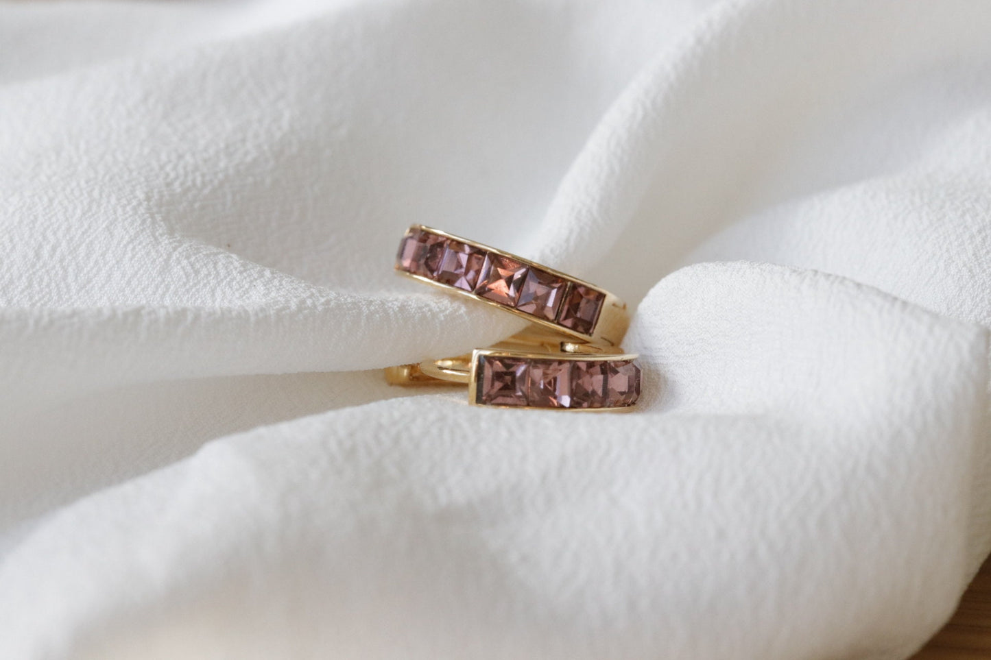 June Birthstone Earrings: Alexandrite CZ Hoop Earrings, Chunky Gold Huggies for Woman