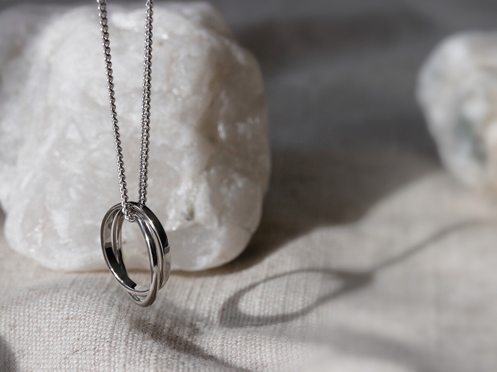 925 Silver Stacked Circle Necklace, Mother Daughter Minimalist Necklace, Gift For Her, Mother Daughter Gift, Family Gift, Wedding Gift,